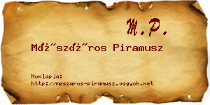 Mészáros Piramusz névjegykártya